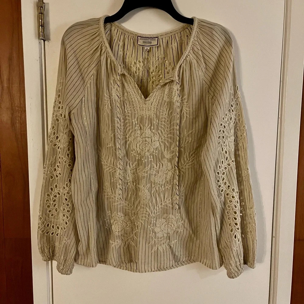 Johnny Was Ivory Marrakesh Embroidered Blouse - Picture 1 of 11